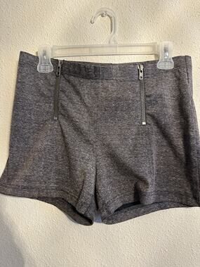 EUC Woman’s Free People Double Zipper Shorts High Waist Black Heather Size 30